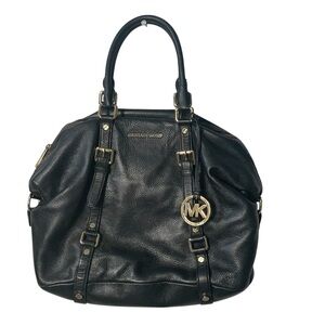 Michael Kors Bedford Legacy Black Leather Satchel Bag